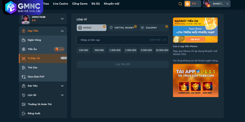 Bảo mật tài khoản TA88 và nạp rút tiền nhanh
