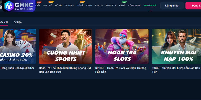 Chương trình khuyến mãi và hoàn trả độc quyền từ RIKBET