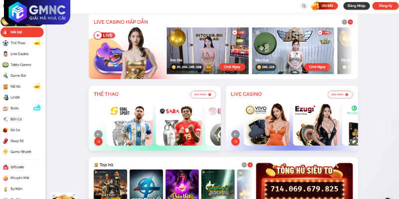 Giao diện casino trực tuyến và sảnh cược thể thao MAX88