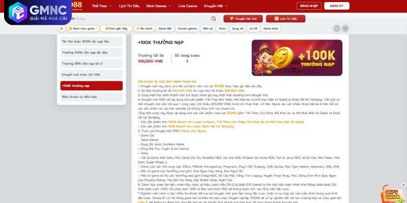 Quy định vòng cược khi tham gia bonus RED88