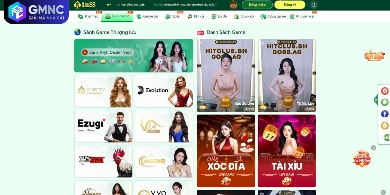 Trải nghiệm Casino trực tuyến Dealer người thật tại LU88